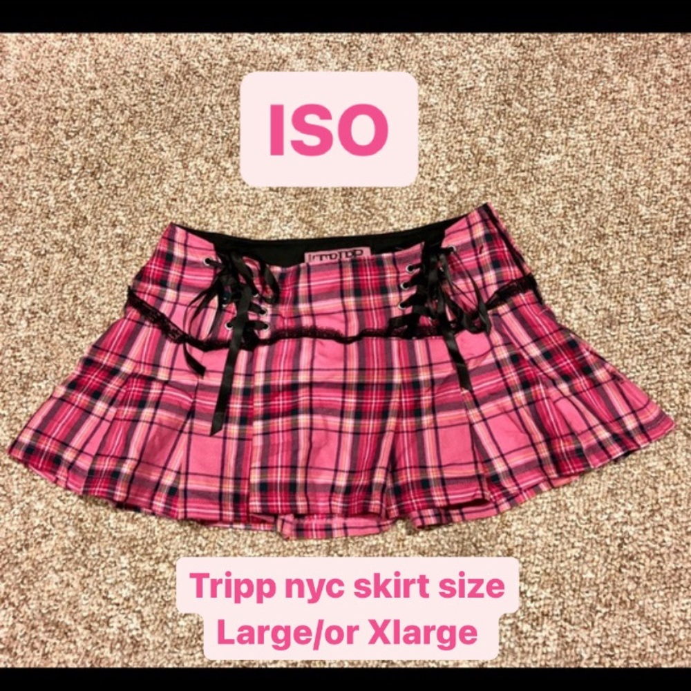 (FOUND) LIGHT PINK PLAID TRIPP NYC SKIRT!!!
